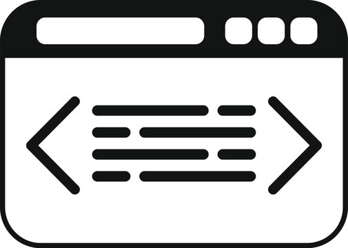 Api icon simple vector. Develop code. Computer software monitor