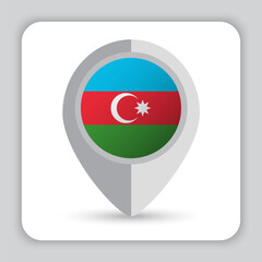 Azerbaijan Flag Pin Map Icon