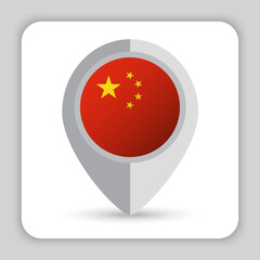 China Flag Pin Map Icon