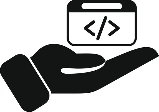 Care api code icon simple vector. Gear hosting server. Internet cloud data