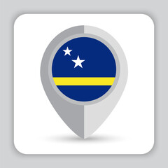 Fototapeta premium Curacao Flag Pin Map Icon