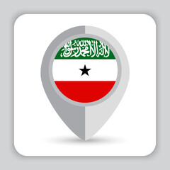 Fototapeta premium Somaliland Flag Pin Map Icon