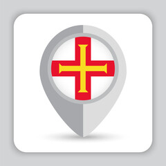 Obraz premium Guernsey Flag Pin Map Icon