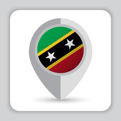 Fototapeta premium Saint kitts and Nevis Flag Pin Map Icon