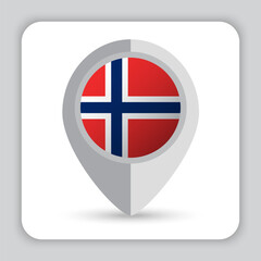 Norway Flag Pin Map Icon