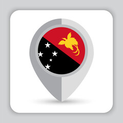 Papua New Guinea Flag Pin Map Icon