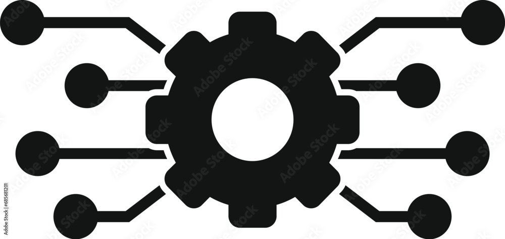 Poster gear api structure icon simple vector. hosting server. team tech