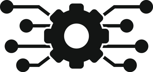 Gear api structure icon simple vector. Hosting server. Team tech