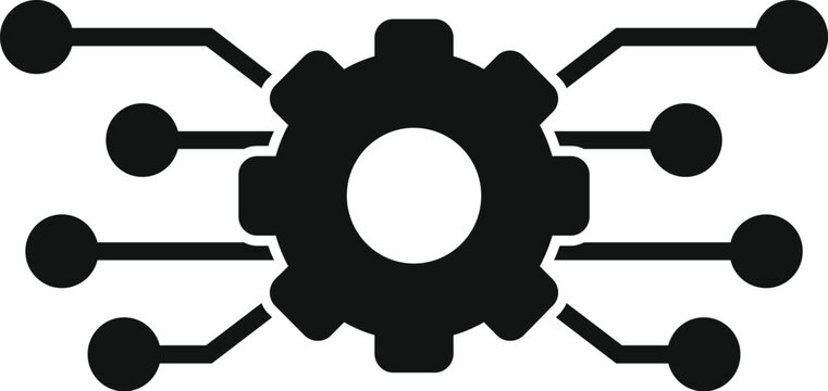 Gear api structure icon simple vector. Hosting server. Team tech