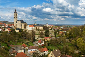 Historic center of Kutna Hora, in spring, Czech Republic