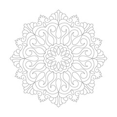 Flower Coloring book easy Mandala design page vector file.
