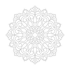 Flower Coloring book easy Mandala design page vector file.