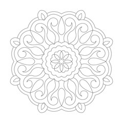 Flower easy design Mandala Coloring book page vector file.