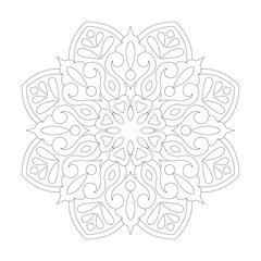 Mandala Flower easy design Coloring book page vector file