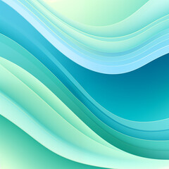 Obraz premium Bright green and blue wavy gradient image