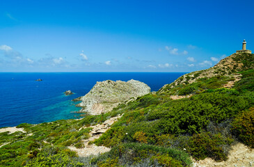 Faro Capo Sandalo, Isola di San Pietro. Sardegna, Italy