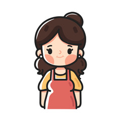Happy woman housewife character cartoon