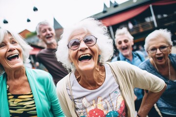 In a dance of joy, seniors express the vibrant essence of aging gracefully. This candid capture...