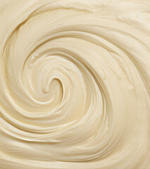 Natural fermented baked milk cream close-up