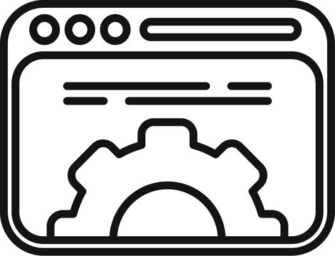 Api code icon outline vector. Develop program php. Monitor tech