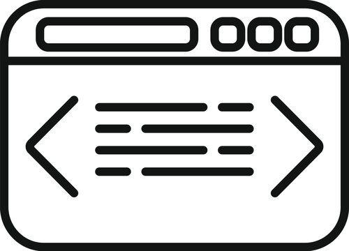 Api icon outline vector. Develop code. Computer software monitor