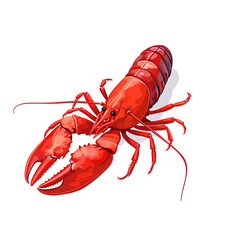 Vibrant Red Lobster  Isolated Seafood Culinary Delicacy from the Ocean Depths, Generative Ai