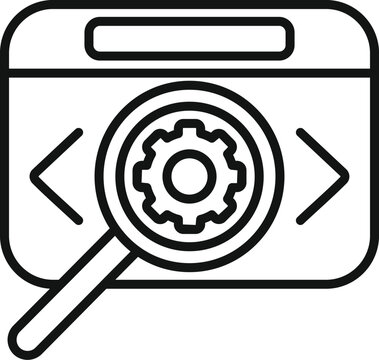 Search gear api icon outline vector. Internet hosting. Html script