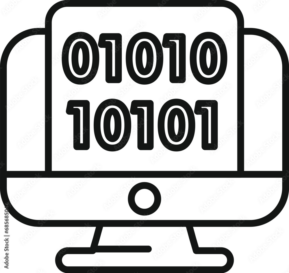Poster code zero develop icon outline vector. gear hosting internet. cloud system