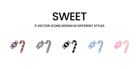 Sweet Icons set. Suitable for Web Page, Mobile App, UI, UX and GUI design. Vector stock illustration.