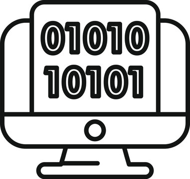 Code zero develop icon outline vector. Gear hosting internet. Cloud system