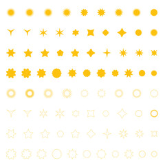 Set of red starburst. Price sticker, sale sticker, price tag, starburst, quality mark, retro stars, sale or discount sticker, sunburst badges, sun ray frames, promotional badge set, shopping labels