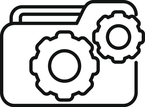 Folder data api icon outline vector. Monitor hosting mobile. Build team