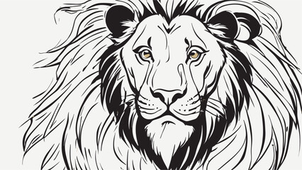 Lion cartoon character vector image. Illustration of cute lion design graphic on the white background