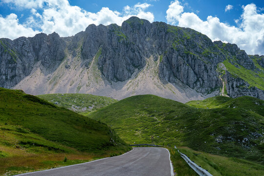 Mountain landscape along the road to Terminillo