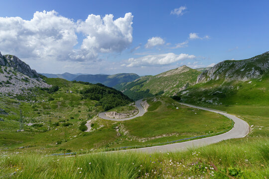 Mountain landscape along the road to Terminillo