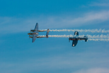 airplanes, F- 4U Corsair, P-38 Lightning