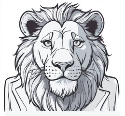 Lion cartoon character vector image. Illustration of cute lion design graphic on the white background