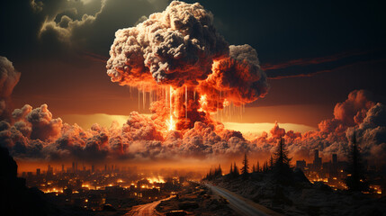 Atomic bombs. Nuclear, weapons, dark, cloud.