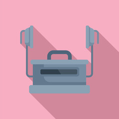 Pacemaker defibrillator icon flat vector. Automatic care massage. Safety care