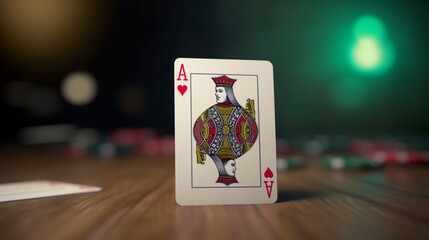 poker card realistic close up photography studio ligh.Generative AI