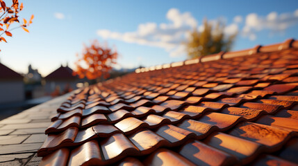 Roof tiles on roof.