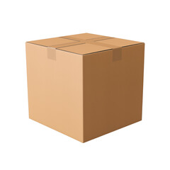 Simple cardboard box, cut out - stock png.