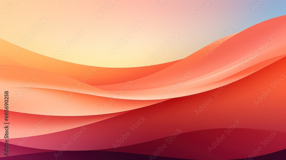 Poster orange and red abstract background with waves