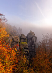 Herbstliche Bastei in der Sächsischen Schweiz