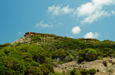 Fototapeta na wymiar Punta delle Oche, Isola di San Pietro. Sardegna, Italy