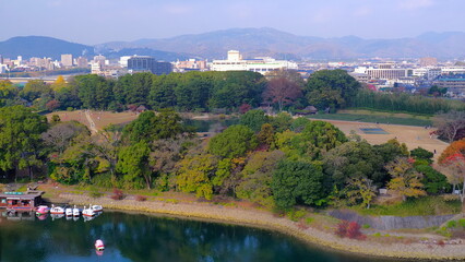 岡山城からの後楽園方向1