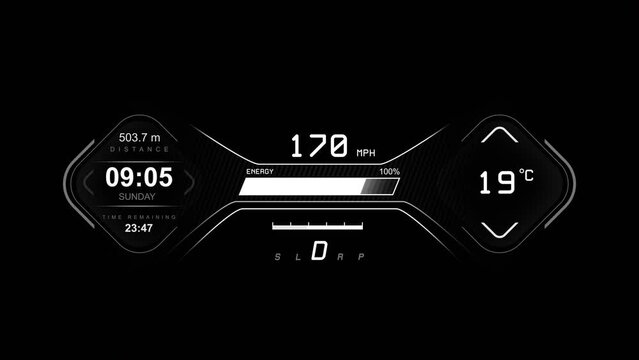 Car HUD dashboard. Futuristic car user interface HUD and Infographic elements. Abstract virtual touch user interface.