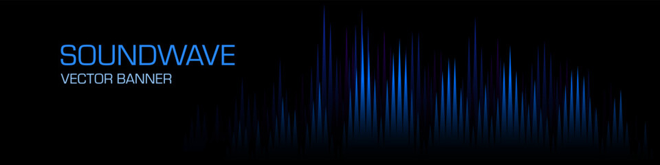 Sound wave banner. Record symbol.