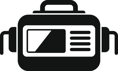 Heart attack aid device icon simple vector. Modern defibrillator. Portable device safety