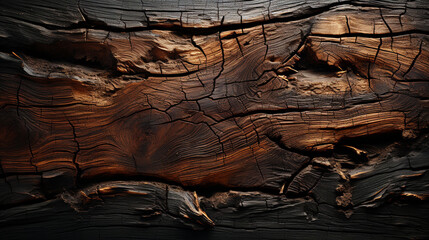 Wooden bark dark texture.